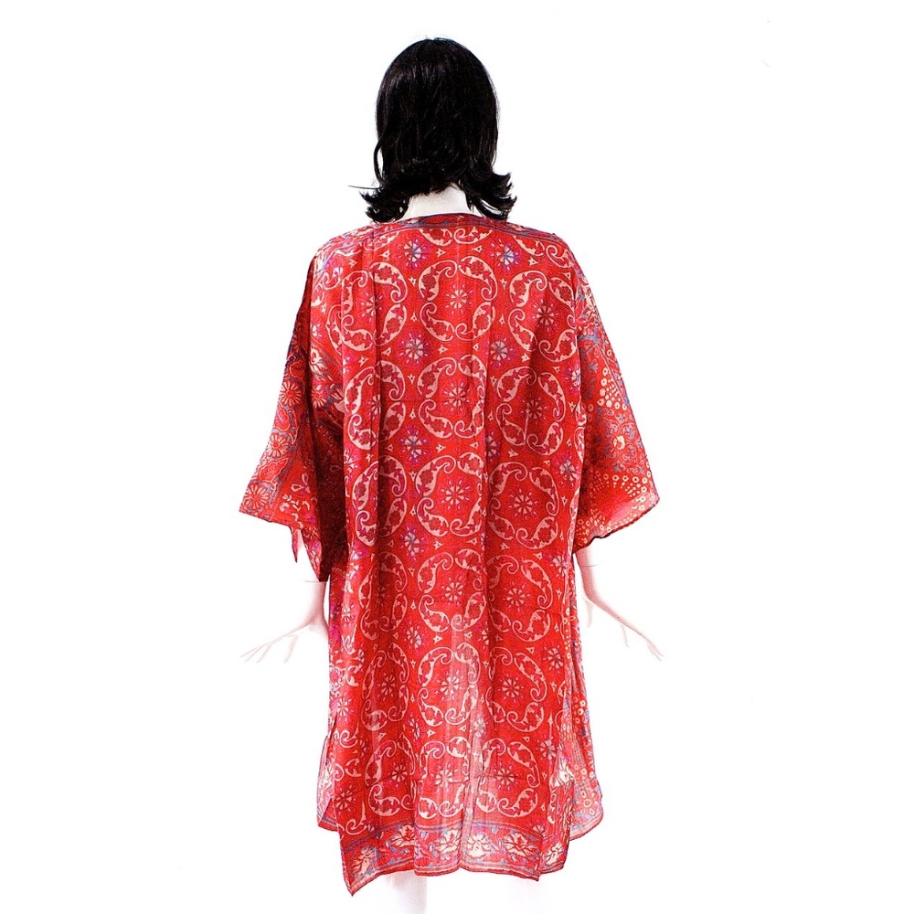VTG 70's ZODIAC India Hand Blocked Kimono - Picture 4 of 5